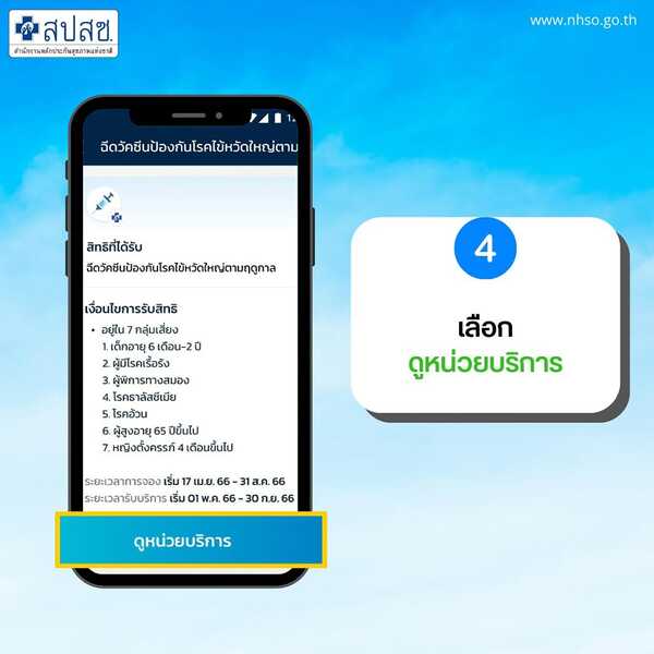 วิธีจองคิวฉีดวัคซีนไข้หวัดใหญ่ ผ่านแอปฯ เป๋าตัง 4